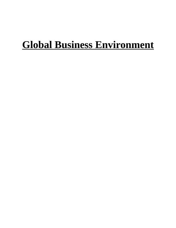 Global Business Environment Solved Assignment_1