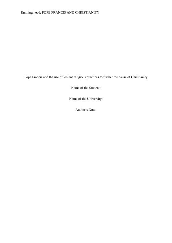 Pope Francis and christianity PDF_1