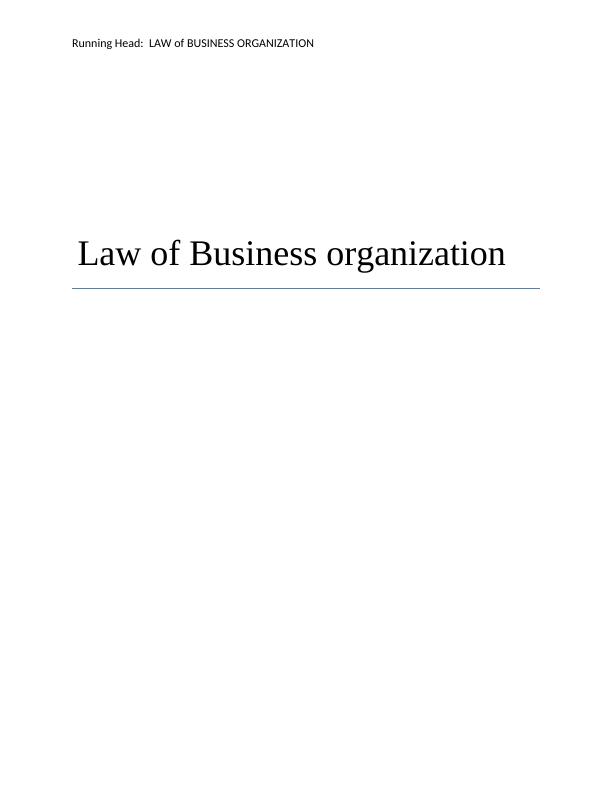 Law of Business Organization Assignment_1