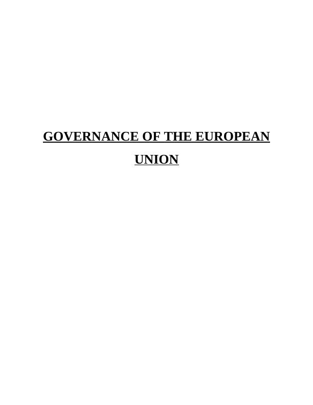 Governance in European Union | Report_1