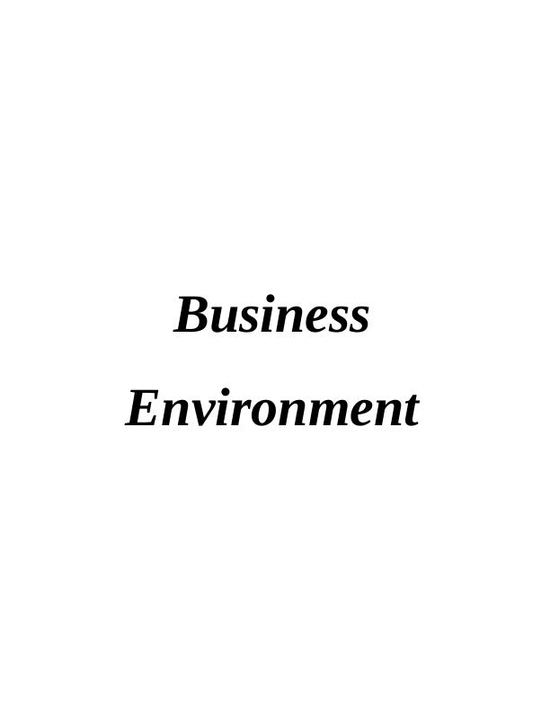 Business Environment Assignment Solution_1