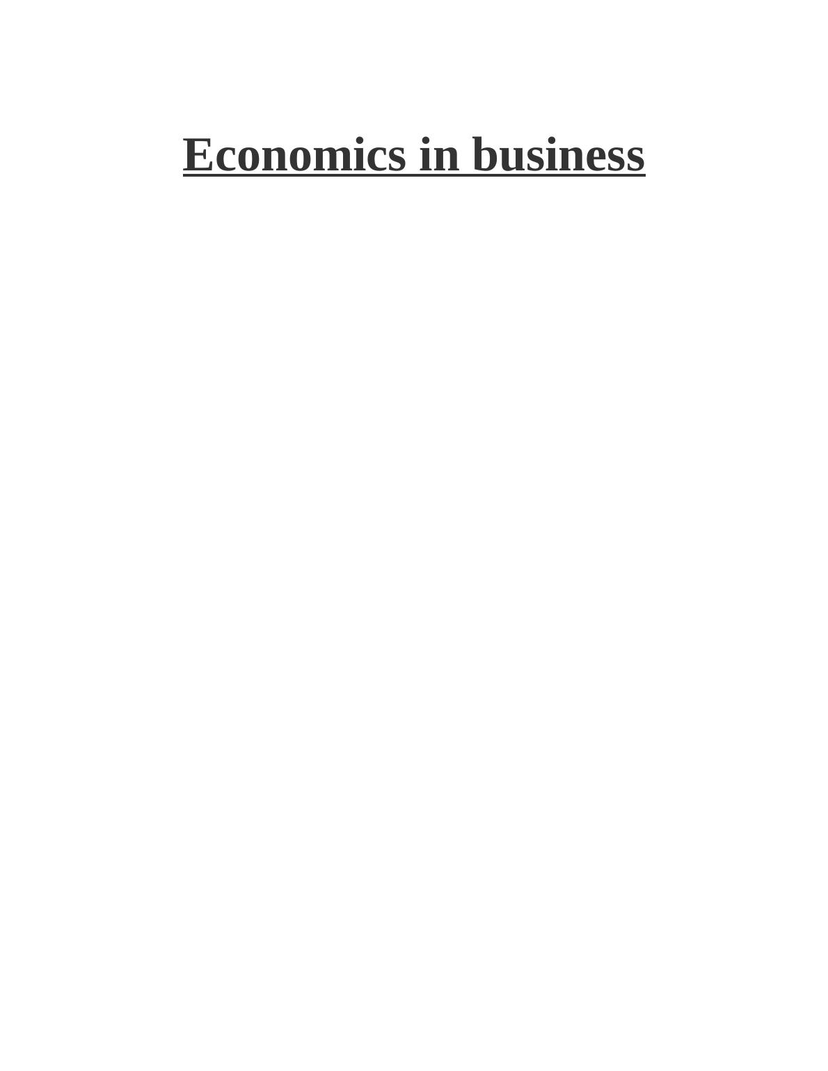 Business Economics Assignment Solution (Doc)_1