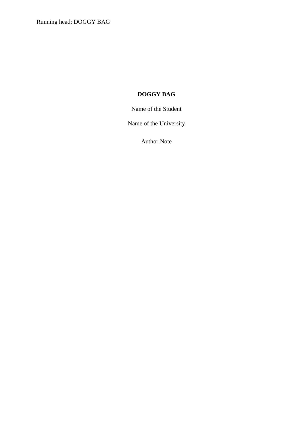 Should Doggy Bags be provided by restaurants