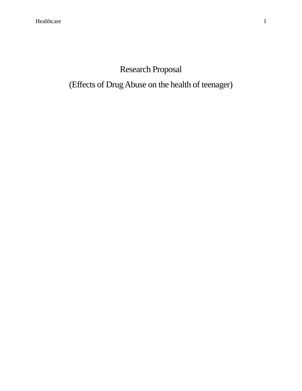 research proposal about drug abuse