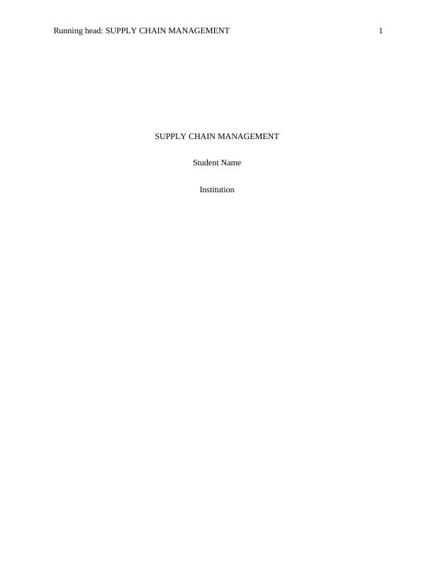 Report on Supply Chain Management of Wall Mart_1