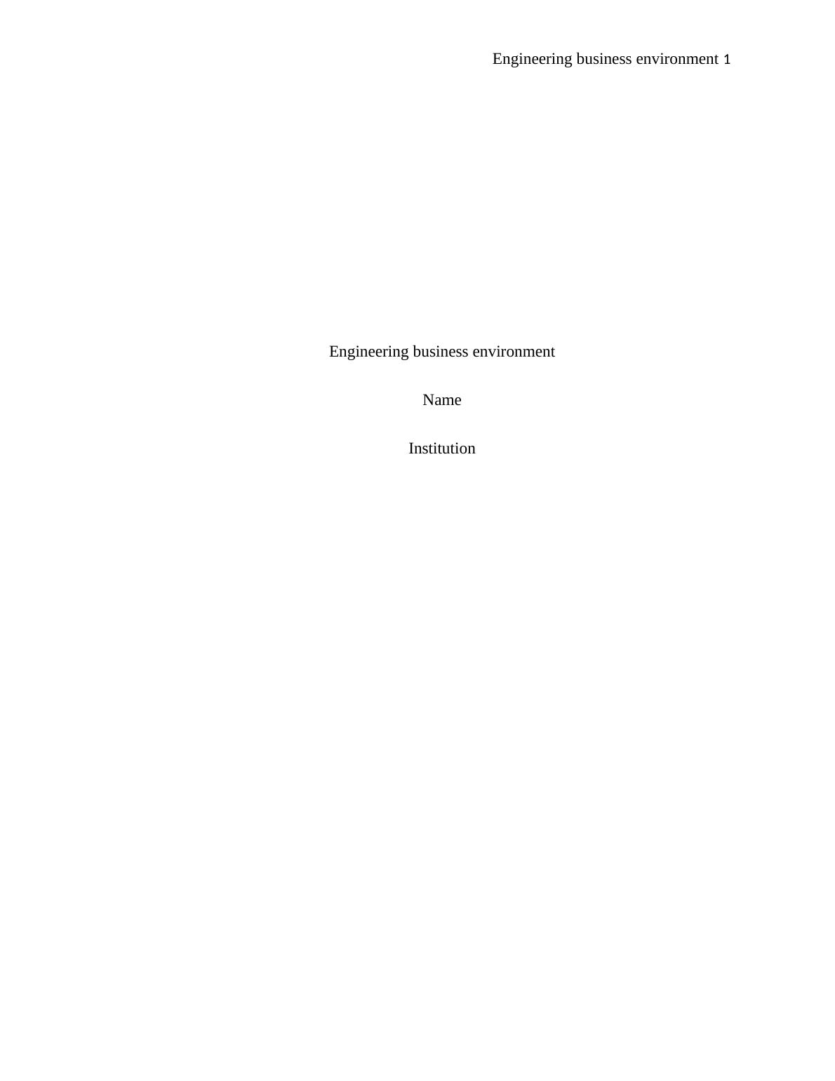 ENGT5219 Engineering Business Environment_1