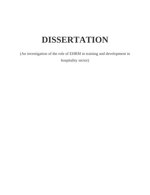 An investigation of the role of EHRM in Training and Development_1