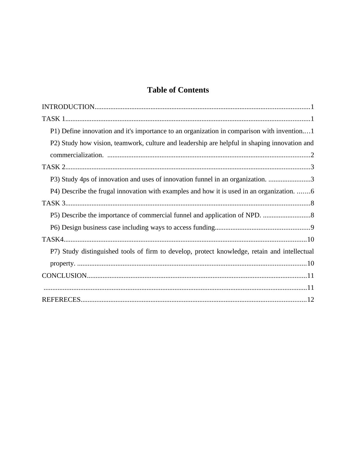 Innovation and Commercialization in UK - Assignment