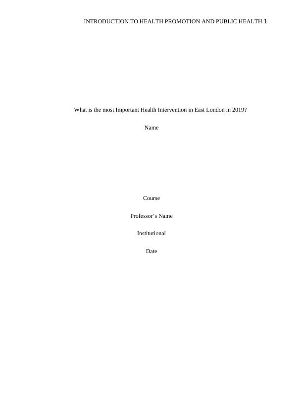 Introduction to Health Promotion and Public Health Essay 2022_1