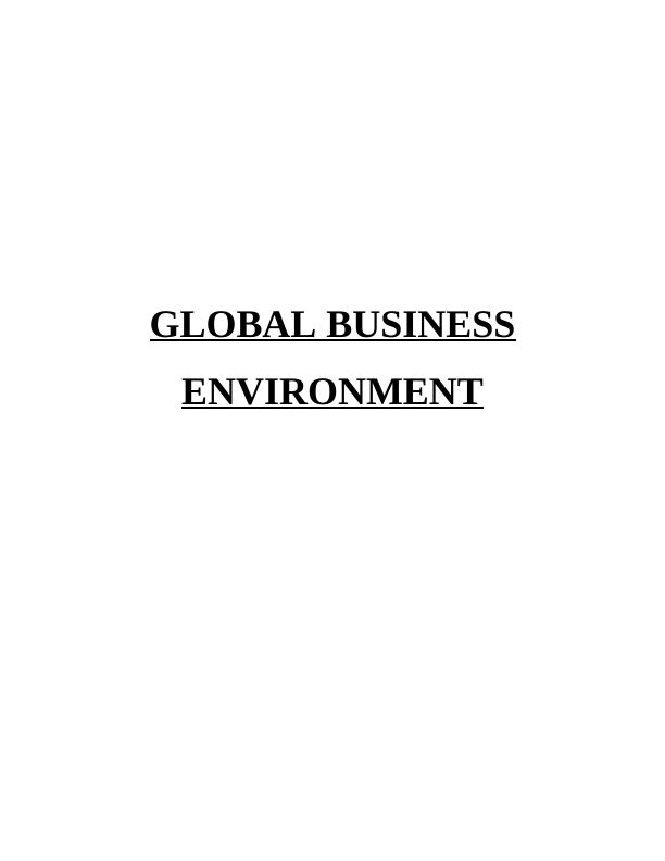 Assignment on  Global Business Environment_1