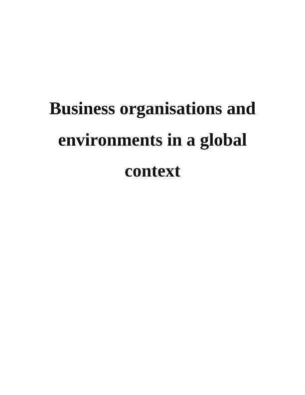Business Organisations and Environments in a Global Context - Mercedes Benz_1