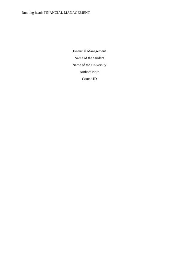 Financial Management Report - Agathia Group_1