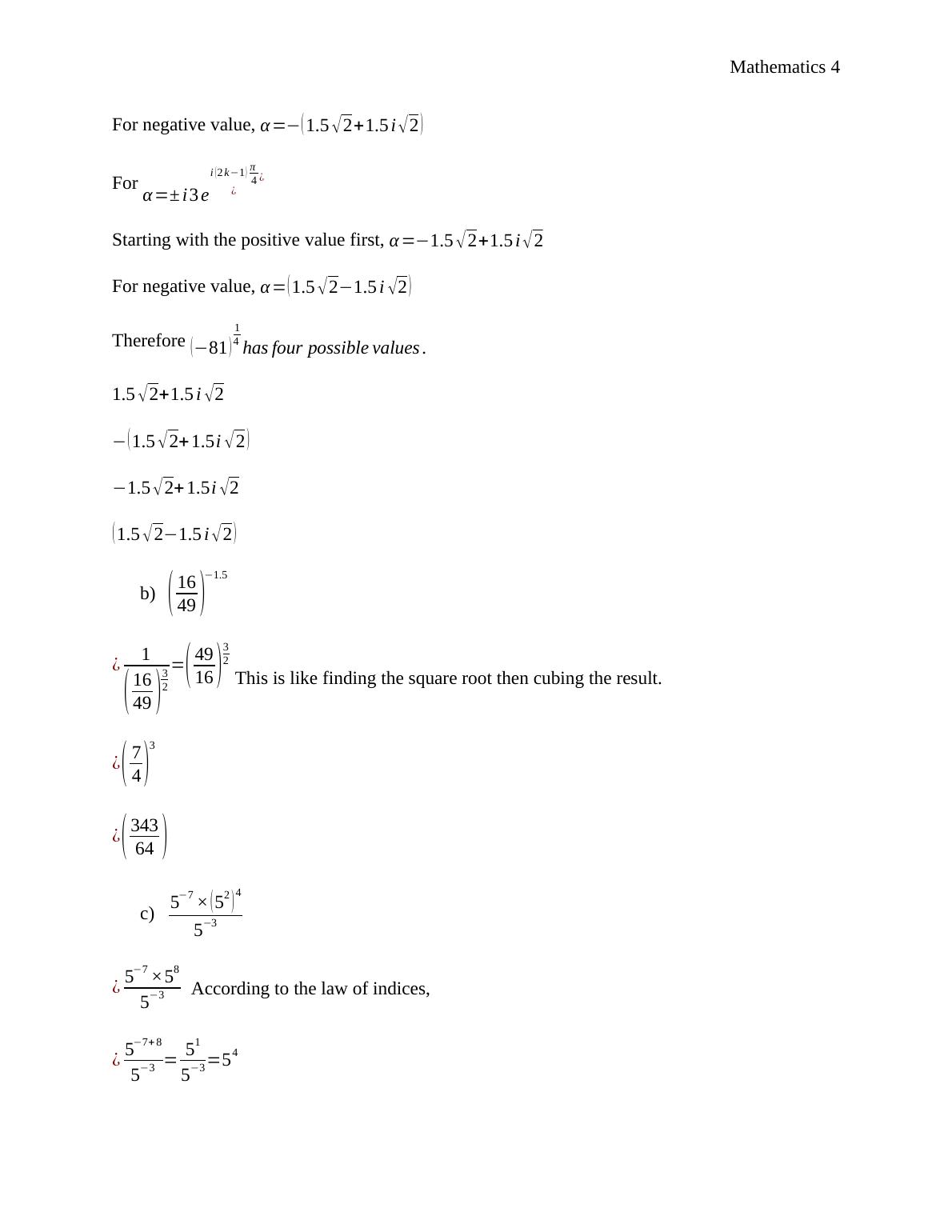 mathematics assignment solving