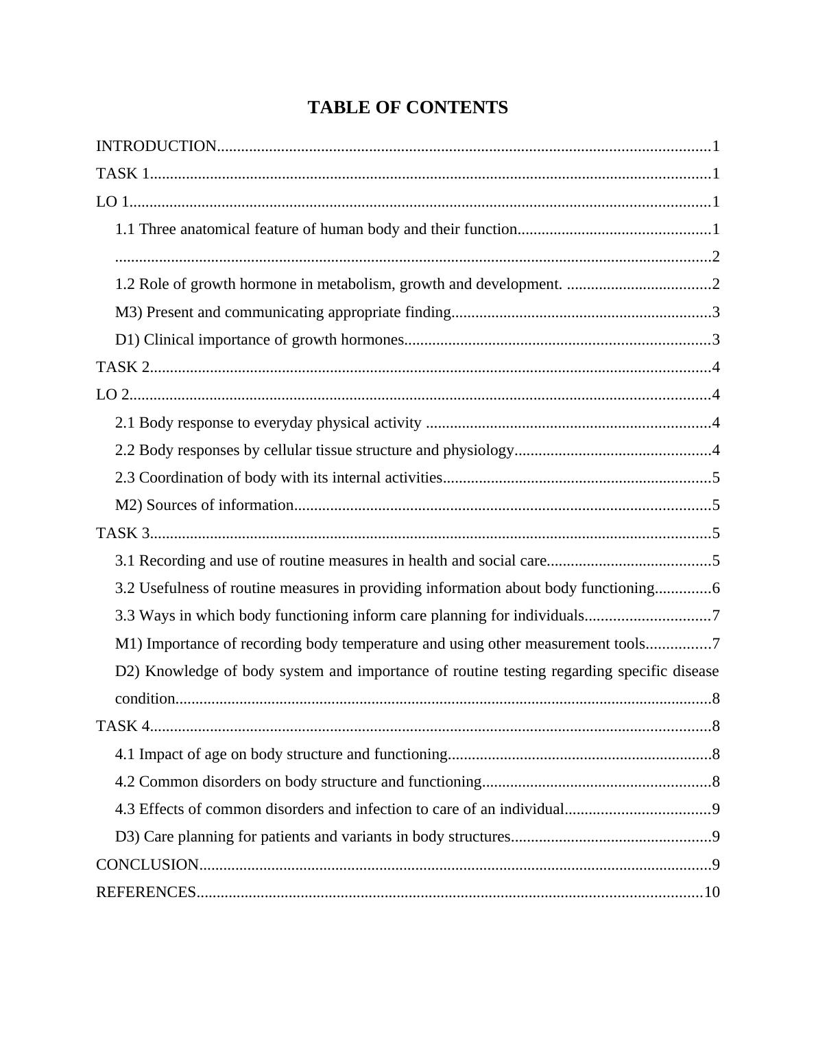 PHYSIOLOGICAL PRINCIPLES FOR HEALTH AND SOCIAL CARE TABLE OF CONTENTS_2