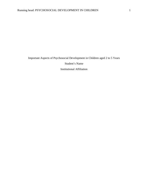 Important Aspects of Psychosocial Development in Children aged 2 to 5 Years_1