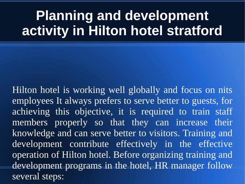 Human Resource Management in Hilton Hotel - Task 4_2