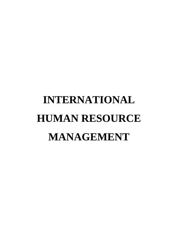 Challenges in International Human Resource Management_1