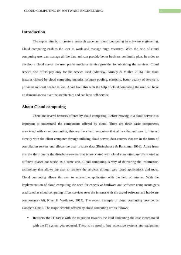 Cloud Computing in Software Engineering Research Report_2
