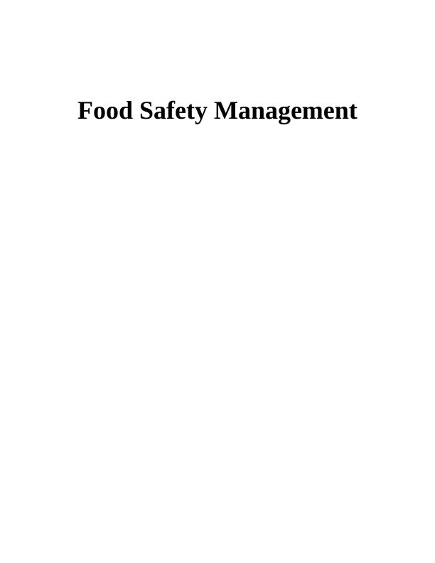 Food Safety Management Assignment (Solved)_1