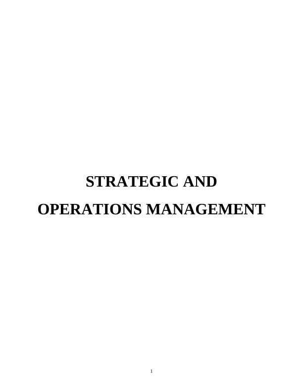 Operations Management Of Hospitals In Hospitals | Report_1