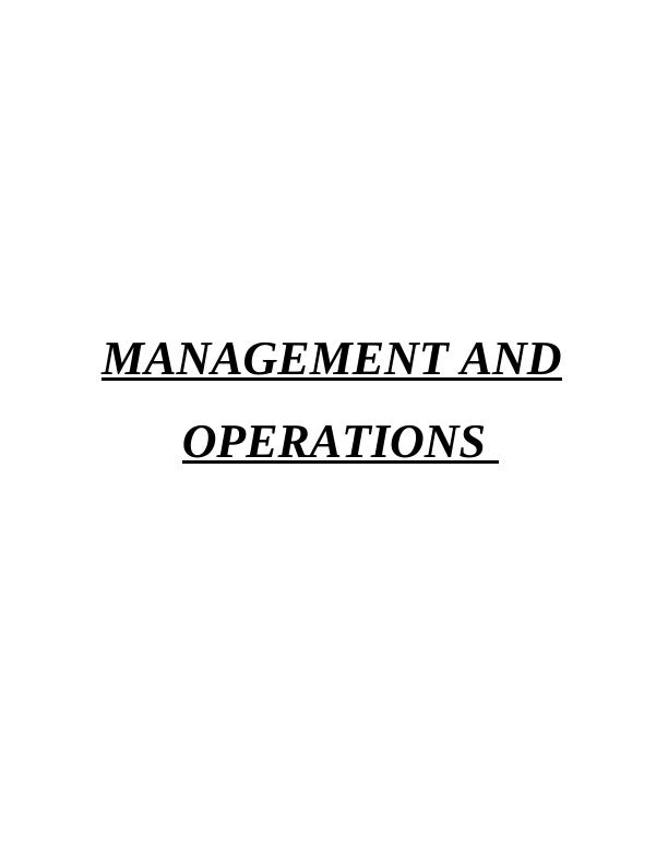 Operations and Management Assignment_1