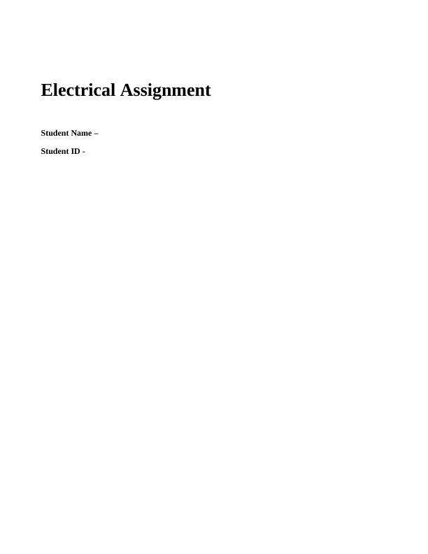 Electrical Assignment_1