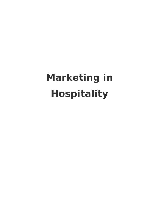 Marketing in Hospitality INTRODUCTION_1