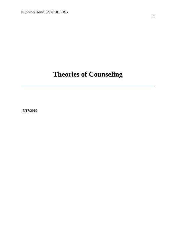 Theories of Counseling in Psychology: Gestalt and Person-Centred Therapy_1