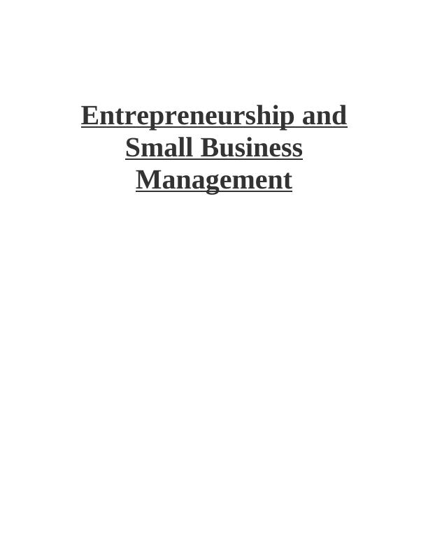 Small Business Management Table of Content_1