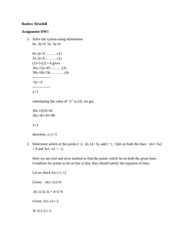 Linear System and Equations Assignment_1