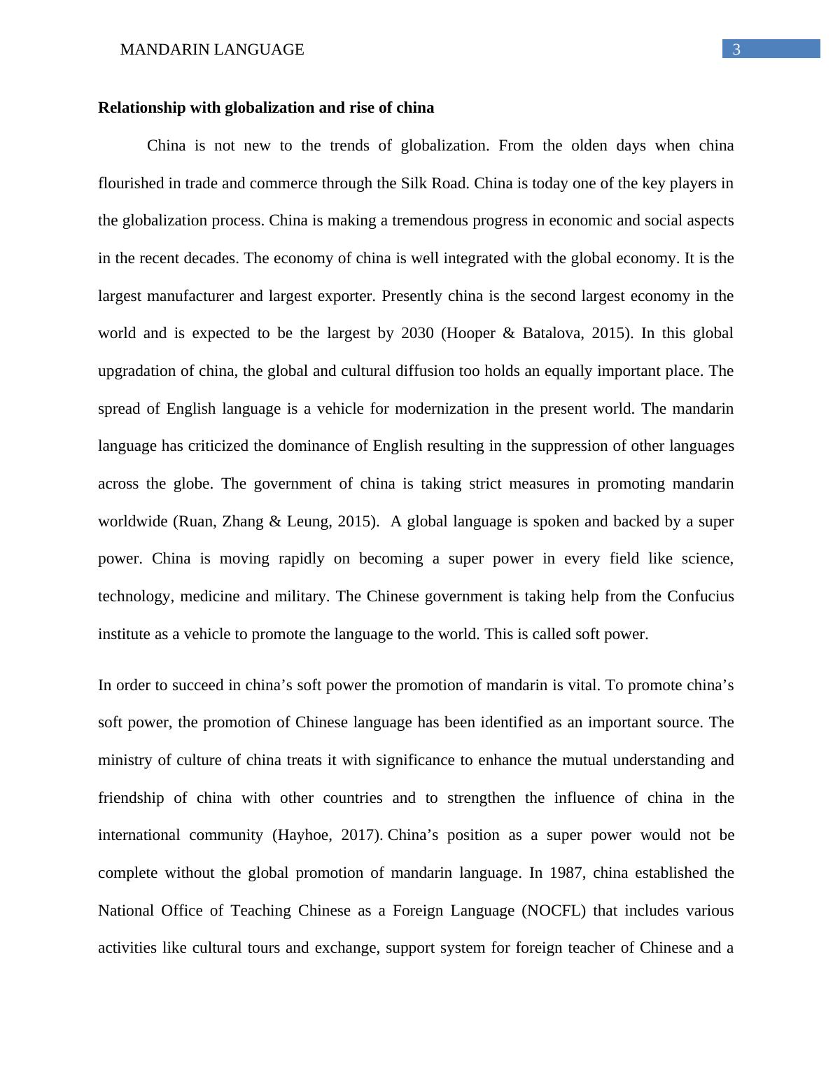 essay on mandarin language