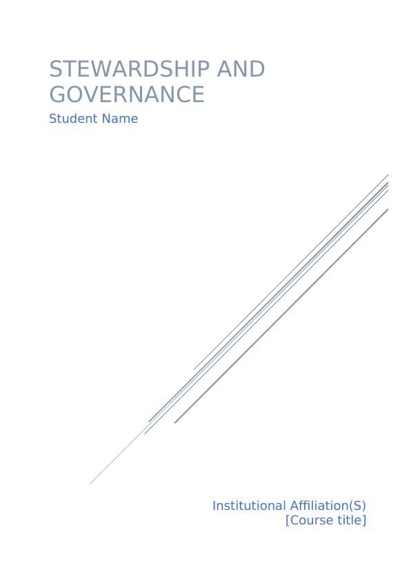 Stewardship and Governance: Theories and Contributions to Effective Governance_1