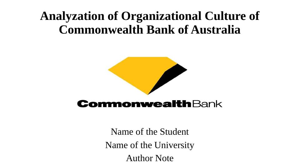 Analyzation of Organizational Culture of Commonwealth Bank of Australia_1