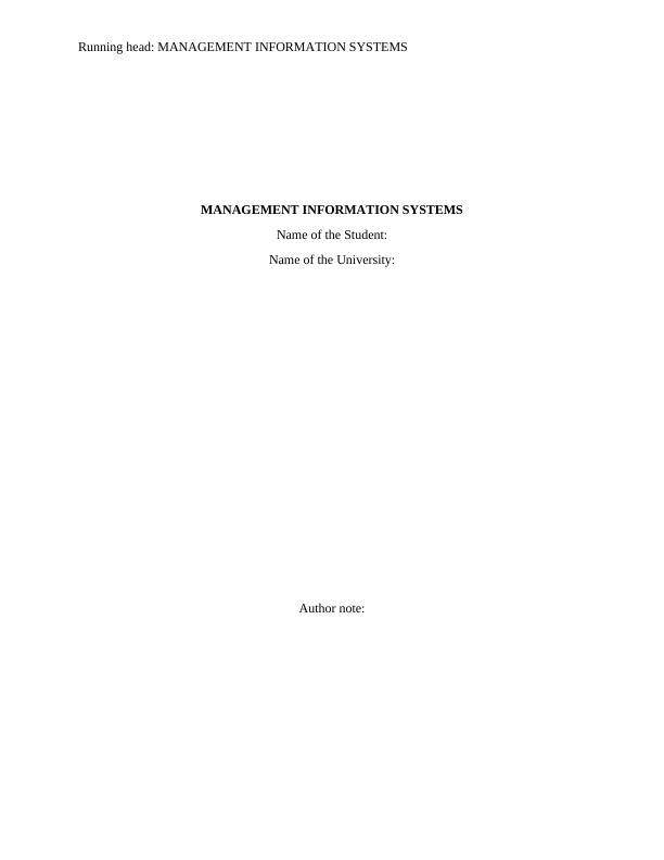 Management Information Systems Report_1