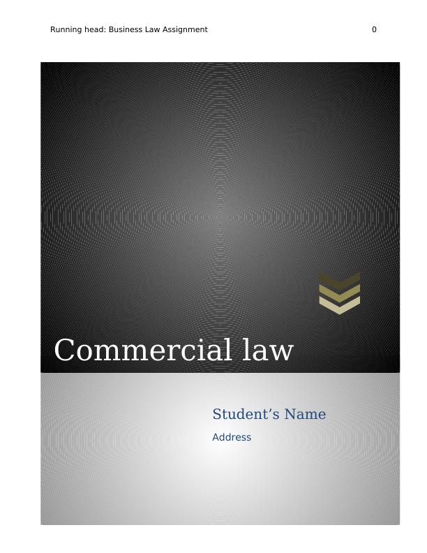Corporate Law | Business Law Assignment_1