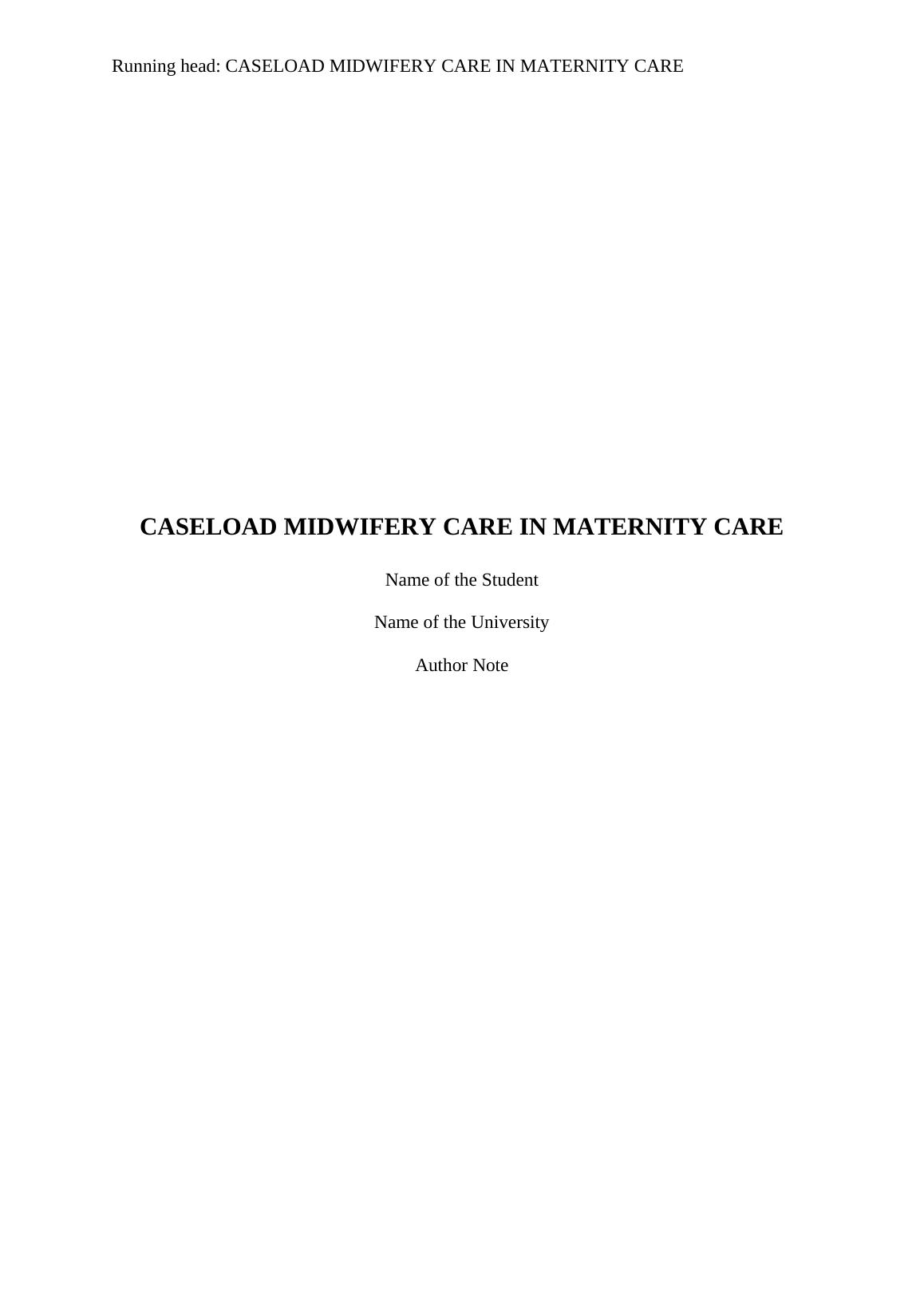 objectives of midwifery case study