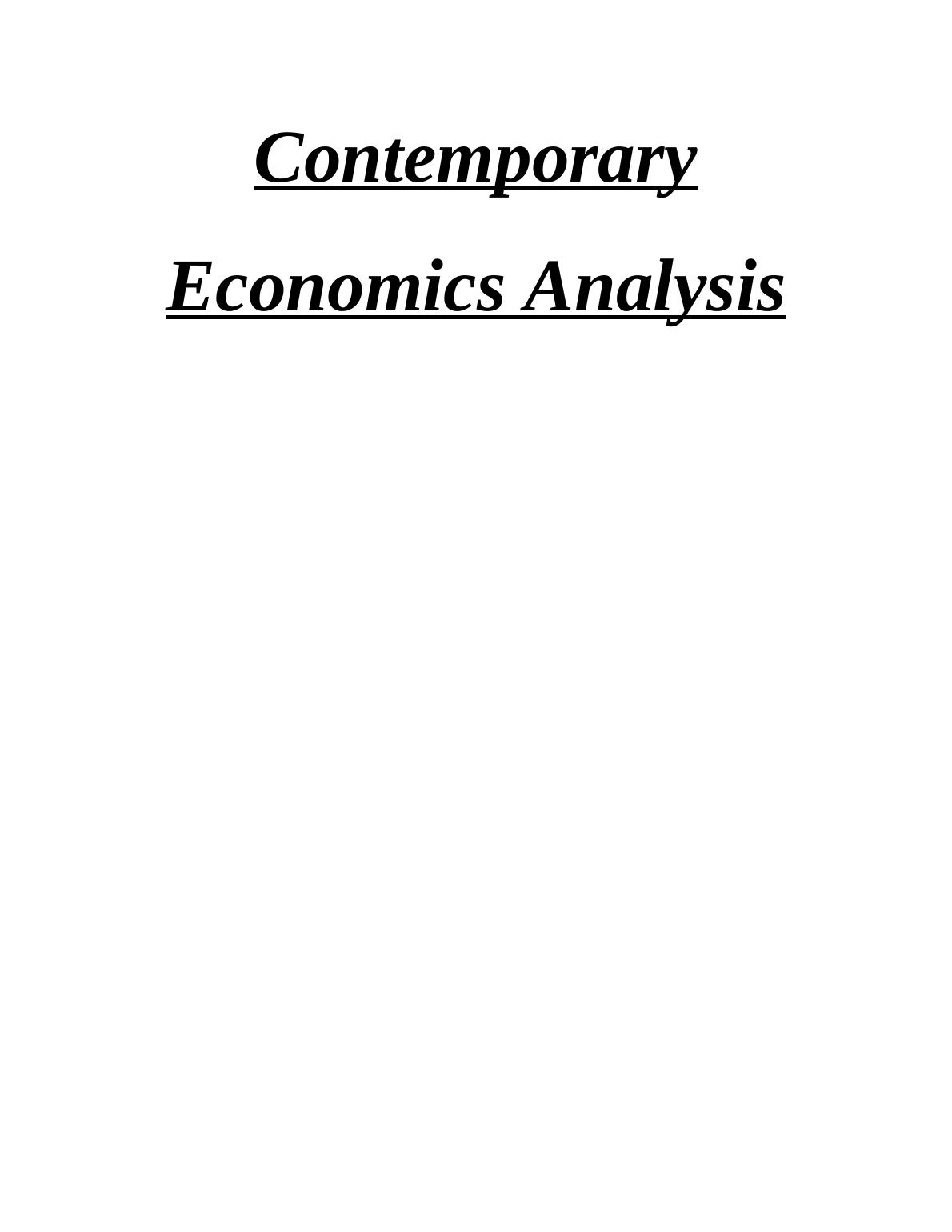 focus on research in contemporary economics