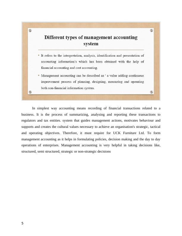 Management Accounting Assignment | UCK Furniture_5