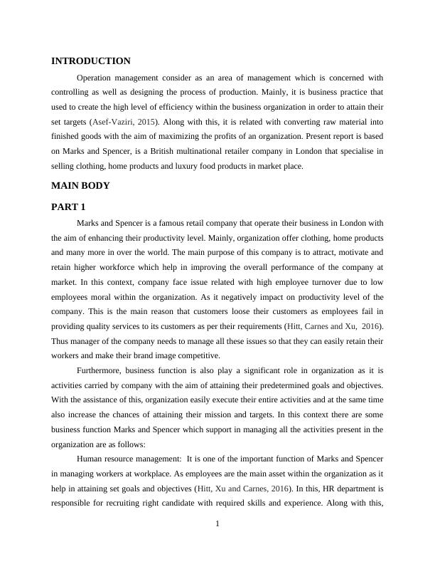 Operation Management assignment PDF : Marks and Spencer_4