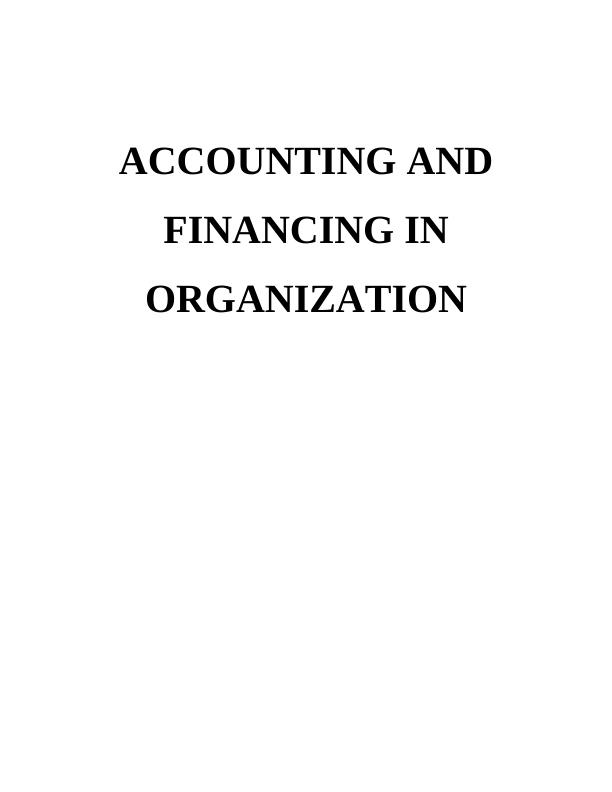 Accounting and Financing in Organization_1