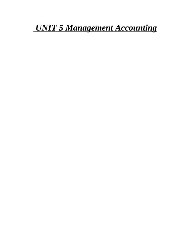 UNIT 5 - Management Accounting System_1