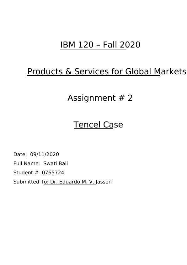 (PDF) Global Marketing Management | Assignment_1