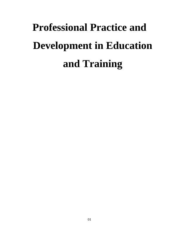 Professional Practice and Development in Education and Training Assignment (Doc)_1