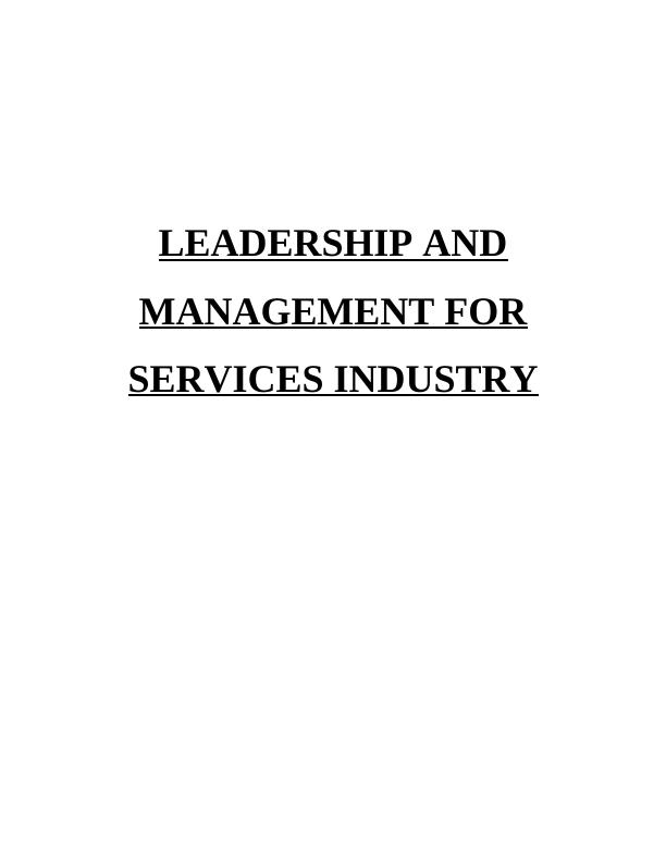 Leadership and Management for Services Industry_1