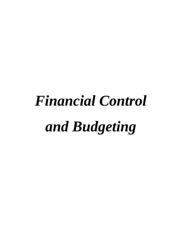 Financial Control and Budgeting - Assignment_1