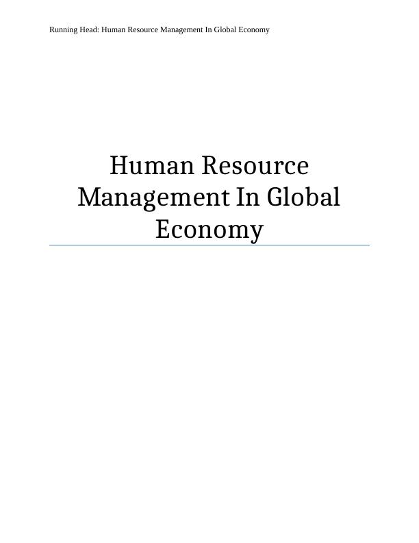 Human Resource Management in Global Economy_1