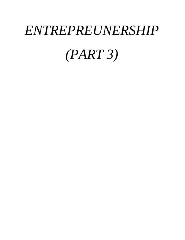 Entrepreneurship Assignment Sample_1