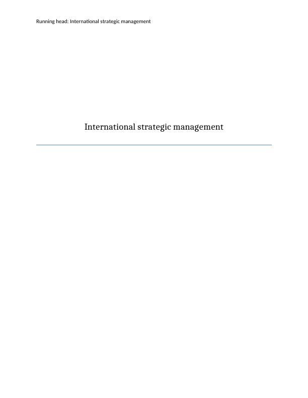 International Strategic Management (ISM)_1