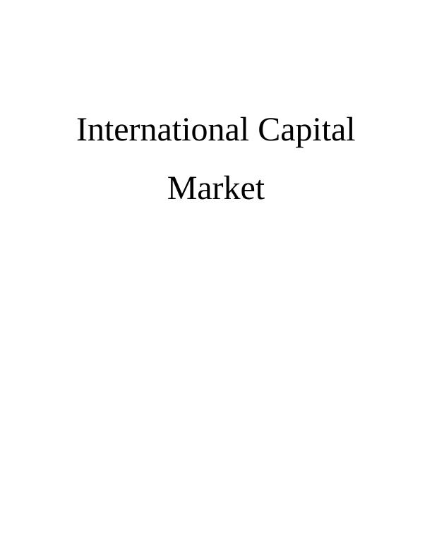 International Capital Market Assignment_1