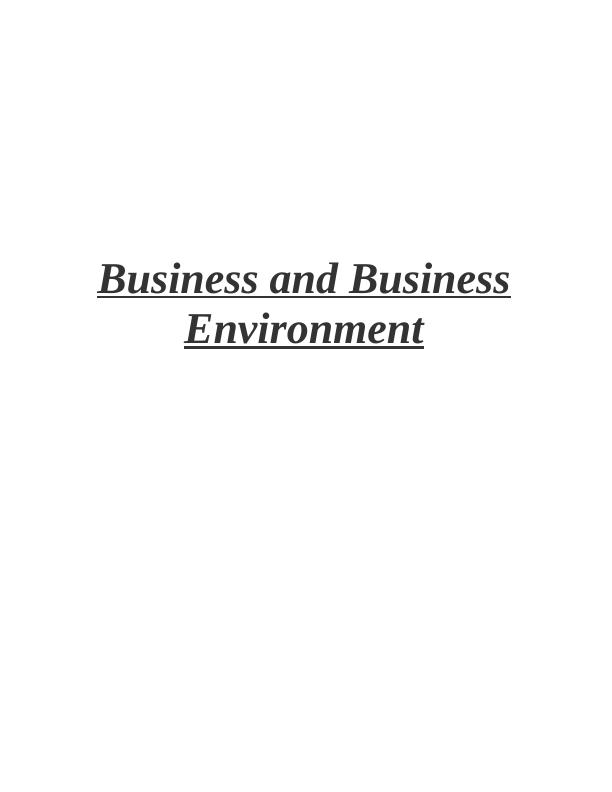 (PDF) Business Environment   -  Assignment_1